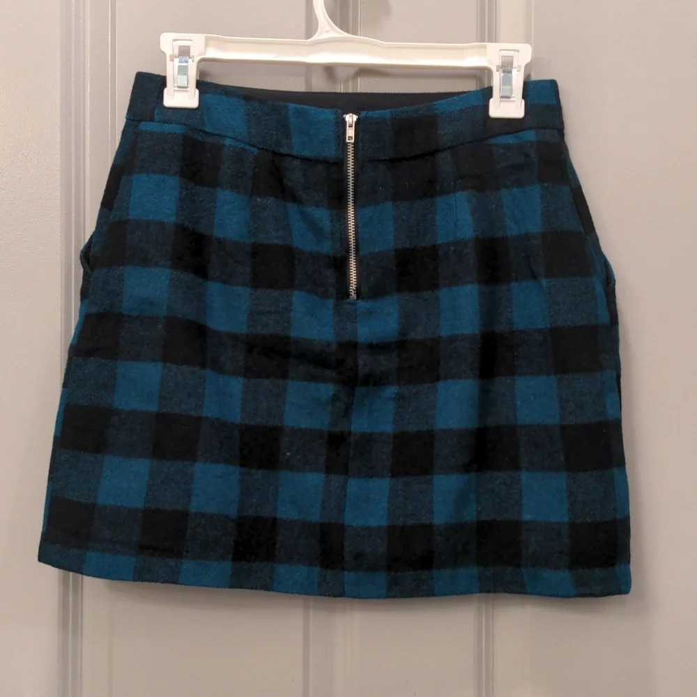 Forever 21 Teal & Black Buffalo Plaid Mini - Picture 4 of 5